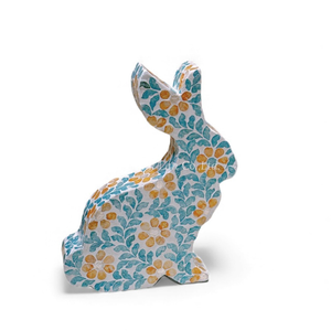 Figurine de lapin de Pâques unique en nacre naturelle, objet décoratif fait à la main pour la décoration de table en provenance du Vietnam - Product Image 3