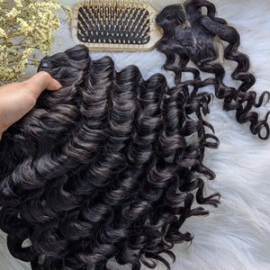 Cabello Humano Virgen Remy Vietnamita Natural Ondulado Profundo Tejido a Mano al por Mayor de Alta Calidad - Product Image 3