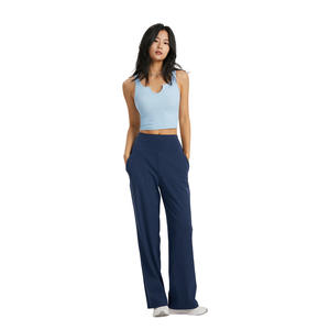 Pantalones de Yoga y Danza de Cintura Alta para Mujer, con Pierna Ancha, Tejido de Punto Transpirable, Teñido con Hilo, Estilo Casual Holgado para Primavera Verano - Product Image 4