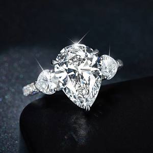 Anillo de Diamante Moissanita de Corte Brillante Redondo con Certificado IGI de Lujo, VVS, Plata de Ley 925, Anillo de Compromiso y Boda Unisex, Moderno - Product Image 2