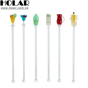 [Holar] Ensemble de 6 bâtonnets d'agitation réutilisables colorés pour les fêtes de bar Outils de bar de cuisine - Product Image 1