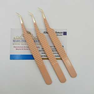 Pinzas de extensión de pestañas de aislamiento de 45 grados para pestañas Color beige - Product Image 2