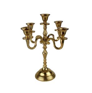 Candelabro Alto de Aluminio de 3 Brazos, Candelabro de Pie Chapado en Oro para Decoración de Mesa en el Hogar y Bodas - Product Image 3