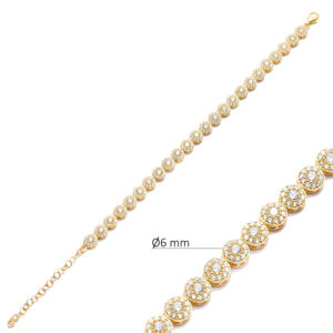 6 mm rond clair Zircon StoneWholesale fait à la main turc 925 Bracelet de tennis en argent Sterling - Product Image 2