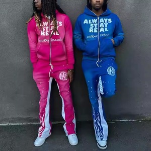 Chándales acampanados Personalice Puff Printing Winter Sweat Suits con su logotipo. Todo adaptado a sus necesidades. - Product Image 5