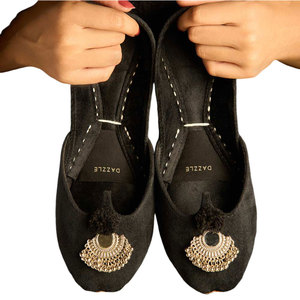 Calzado Khussa para Mujer, Personalizado, de Cuero Genuino, Forro de Terciopelo, Diseño Moderno Estampado, Antideslizante, Marca Privada - Product Image 1