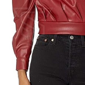 Meilleures ventes Haut en cuir pour femmes Vêtements à la mode Haut en cuir décontracté Nouveau style Haut en cuir personnalisé - Product Image 5