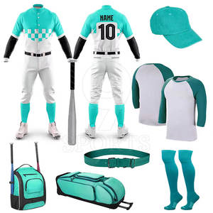 ชุดเบสบอลสำหรับผู้ชายพร้อมกางเกงแขนสั้นกางเกงขายาวและชุดเบสบอลหรือหมวกเสริมเข็มขัด - Product Image 1