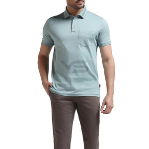 Haute qualité 200G mode masculine pour Polo T-Shirts Logo brodé respirant coton/Spandex tissu uni à manches courtes décontracté fo - Product Image 4