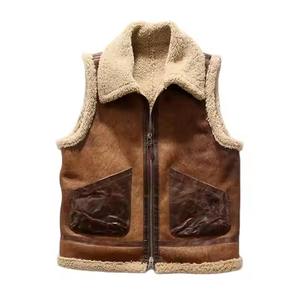 Plus Size Women's Fur <b>Black</b> Leather Vest Fashionable Sleeveless Cowhide <b>Waistcoat</b> for Winter Motorbike Riding - Product Image 2