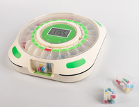 Distributeur automatique de pilules avec gobelets amovibles, 21 compartiments, 9 anneaux de dosage, rappel par alarme, écran LCD, alertes sonores et lumineuses