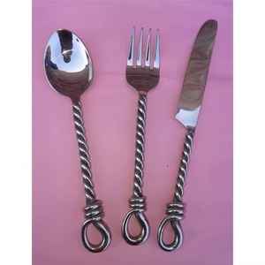 Elegant Knot Handle Antique <b>Cutlery</b> Set <b>Vintage</b> Flatware Ideal for Parties Restaurants and Tabletop Styling From India - Product Image 5