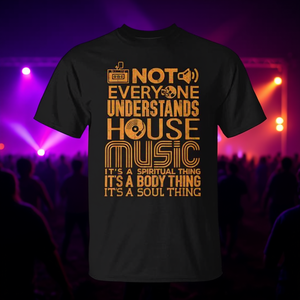 T-shirt pour les amateurs de musique House, pas tout le monde comprend la musique House, noir, taille adulte unisexe - Product Image 3