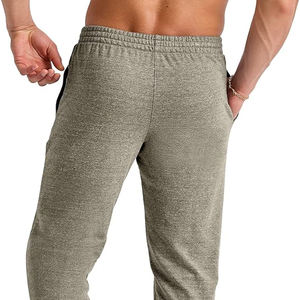 กางเกงวิ่งขายาวเอวสูงสำหรับผู้ชายกางเกงวิ่งลำลองผ้าคอตตอนเอวสูงปรับแต่งโลโก้ได้ - Product Image 4