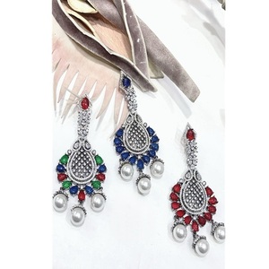 Pendientes de Rubí Plateados en Plata de Primera Calidad, Pendientes de Lujo para Fiestas, Colección de Pendientes de Lujo para Chicas - Product Image 1