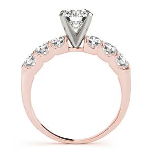 Bague de Fiançailles et de Mariage Solitaire en Moissanite Ronde avec Accents, Style Mariage, en Argent Sterling 925, Sertie à Griffes, pour Femme - Product Image 2