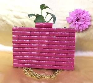 Handcrafted Designer Ladies Satin Lining Resin Clutch <b>Bag</b> Cost-Effective <b>Evening</b> <b>Bags</b> for Weddings Parties Best Offers - Product Image 4