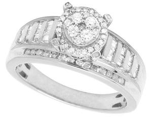 Bague de mariage en diamant rond et baguette Moissanite en argent 925 bijoux de mode pour femmes - Product Image 4