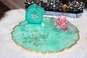 ถาดเสิร์ฟอีพ็อกซี่เรซินทำด้วยมือที่สวยงามของใช้จำเป็นสำหรับห้องครัวในบ้านร้านอาหารโรงแรมตกแต่งเสิร์ฟ - Product Image 6