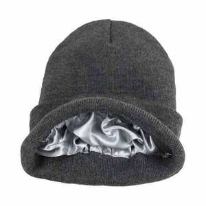 Bonnets en acrylique jacquard, nouveaux modèles les plus vendus, couleurs unies, tricotés avec du satin, matériau personnalisé, bonnets de sport d'extérieur - Product Image 6