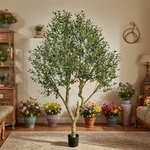 Cây ô liu nhân tạo bonsai trang trí trong nhà, cao 1,2m-4m, trồng chậu, kiểu dáng thân cây tự nhiên, xanh tươ<span class=keywords><strong>i</strong></span> - Product Image 5
