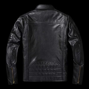 Chaqueta de Cuero Vacuno Genuino Desgastado Estilo Vintage para Hombre, Calidad Premium 2026, con Logotipo Frontal, Servicio OEM - Product Image 2