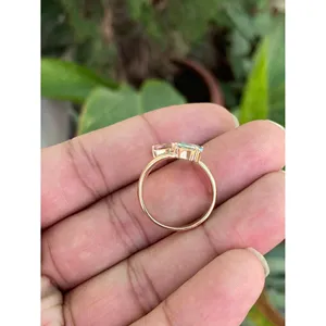 14k Gold Aquamarine Morganite Diamond <b>Ring</b> Elegant Jewelry <b>for</b> <b>Men</b> and Women - Product Image 5