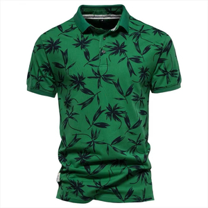 เสื้อโปโลสำหรับผู้ชายเสื้อลำลองแขนสั้นเข้ารูประบายอากาศผ้าฝ้ายแฟชั่นสีพื้นขายส่งฤดูร้อน - Product Image 1
