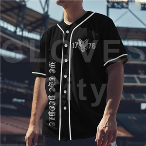 Ville Baseball Jersey Personnalisé Sergé Cousu Logo Brodé Nom De L'équipe Baseball Sportswear Bouton Plus La Taille Hommes Respirant - Product Image 6