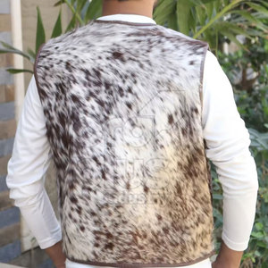 Gilet en cuir de vache véritable pour homme - Vêtement d'extérieur décontracté élégant, séchage rapide et écologique - Product Image 2