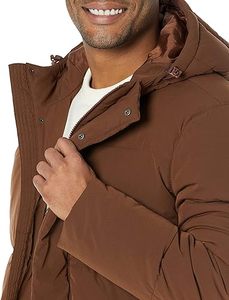 New Arrival Customized Heavyweight Hooded Canvas Men's Long Sleeve Puffer <b>Jacket</b> with Zipper & Button Closure Waterproof - Product Image 3