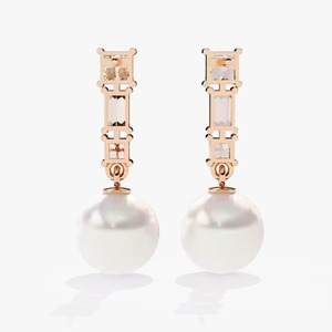 Boucles d'oreilles créoles en diamant rond cultivées en laboratoire en or 14 carats Boucles d'oreilles tendance pour femmes - Product Image 3