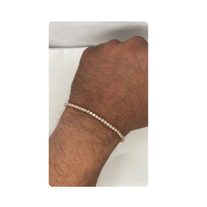 Bracelet tennis luxueux personnalisé en or 10 carats avec diamants CVD pour homme, à porter au quotidien - Product Image 4