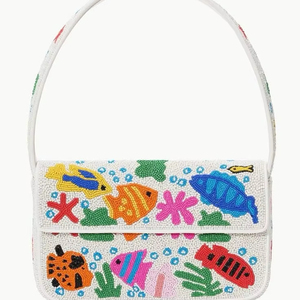 Bolso bordado multicolor con correa de tela suave - Product Image 1