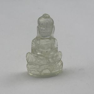 Buda de cristal del desierto libio Natural tallado raro LDG calavera tallada a mano calavera bellamente tallada calavera - Product Image 2