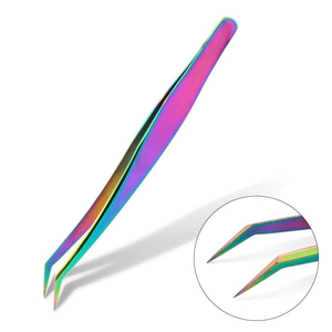 Pinzas Profesionales de Acero Inoxidable Antiestáticas y Duraderas con Puntas de Fibra para Extensiones de Pestañas de Alta Calidad - Product Image 4