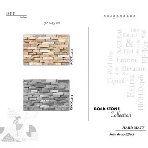Chin Faux Stone Satin Matt 12x18 Relieve 3,5mm Alta profundidad 10mm Elevación gruesa 300x450mm Cerámica digital 30x45cm Azulejos de pared - Product Image 1
