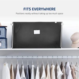 Set di 2 Grandi Borse Organizer in PVC e Tessuto per Conservazione Vestiti e Biancheria da Camera da Letto - Product Image 4