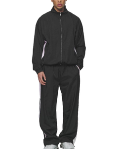 Conjunto Deportivo de Dos Piezas para Hombre, Chaqueta Cortavientos con Capucha y Estampado, Pantalón con Cintura Elástica, Tela Arrugada Personalizable, Superventas - Product Image 1