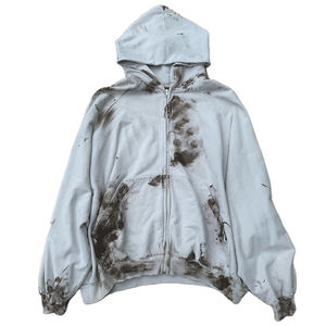 Sweats à capuche zippés pour hommes en coton de haute qualité, unis, meilleur produit, style streetwear, tie-dye, effet délavé, logo frontal, service OEM, délavage à l'acide - Product Image 1