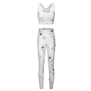 Conjunto de Leggings de Yoga para Mujer de Cintura Alta Elástica, 2 Piezas, Leggings con Patrón Sólido, Estilo Deportivo con Sujetador Deportivo para Adultos - Product Image 3