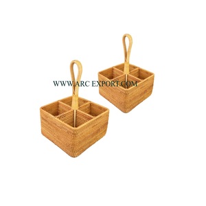 Kitchen Ware 4 Partition Food <b>Storage</b> <b>Basket</b> Premium Quality Large Size Set of 2 <b>Square</b> Shape Home Decoration <b>Storage</b> <b>Basket</b> - Product Image 1