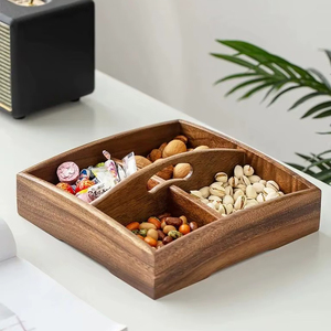 Caja de fruta seca de madera hecha a mano de primera calidad construida para almacenamiento de mesa de comedor moderna y exhibición decorativa - Product Image 1
