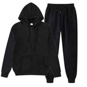 ชุดฮู้ดดี้และกางเกงจ็อกเกอร์ผ้าฟลีซสำหรับผู้ชาย สไตล์ซิปหนา น้ำหนักมาก เหมาะสำหรับใส่เล่นกีฬาหรือสวมใส่ในชีวิตประจำวันสำหรับผู้ใหญ่ - Product Image 5