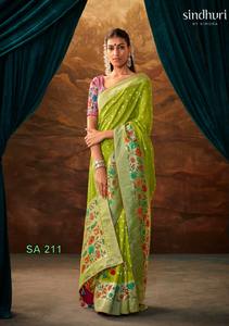 Dernier concepteur Pure Viscose Dola Silk Border Saree par Fab Zone - Product Image 5