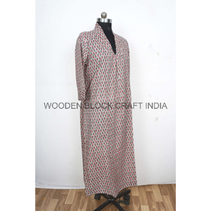 Robe longue bohème florale confortable en pur coton 100%, douce, facile à porter, facile à laver, imprimé indien en bloc, tenue de jour estivale moderne, élastique - Product Image 5