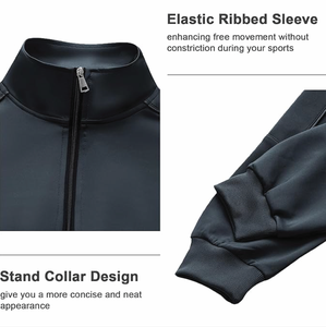 Chándal de entrenamiento con cremallera y logotipo personalizado de alta calidad para hombre, equipo de entrenamiento transpirable, traje de entrenamiento personalizable al por mayor - Product Image 6