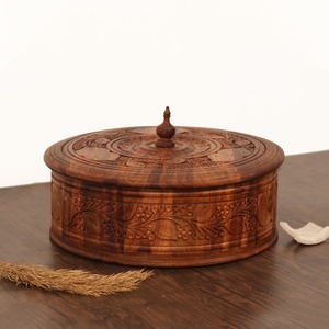 Caja de Madera para Roti, Caja para Chapati para Guardar Pan Fresco, Utensilios de Cocina Tradicionales de la India - Product Image 2