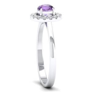 Prix de gros REYES, bague en argent sterling 925 avec améthyste et moissanite VVS, bijoux de naissance pour femmes - Product Image 3