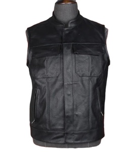 Gilet en cuir véritable pour homme, multi-poches, en cuir de vache, taille ajustée, personnalisé, décontracté, vente en gros, vêtements de rue pour homme - Product Image 1